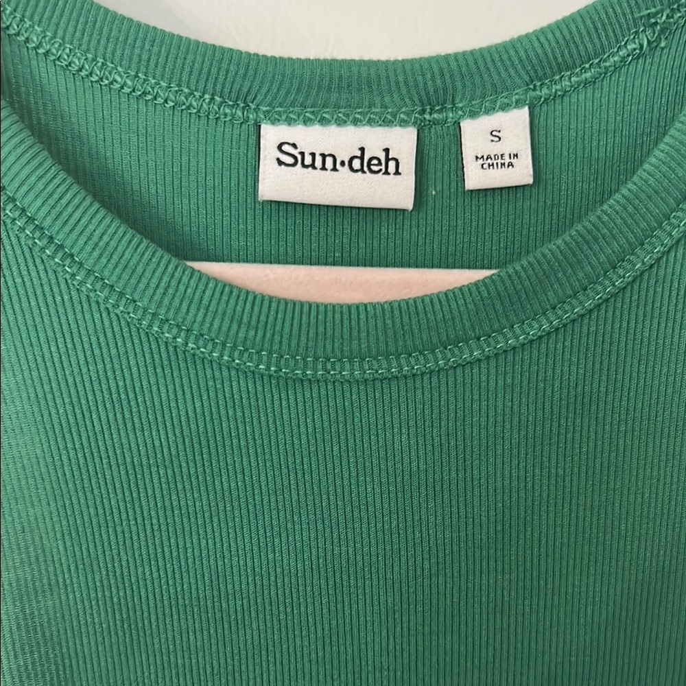 Green Ribbed Tank Top - Picture 2 of 4